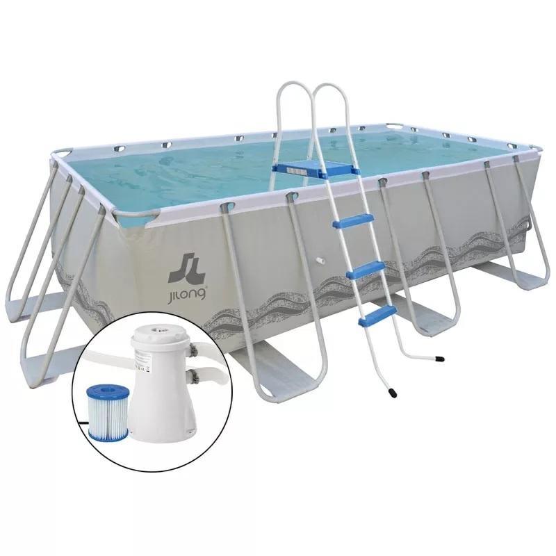 PISCINA RETTANGOLARE POMPA SCALA