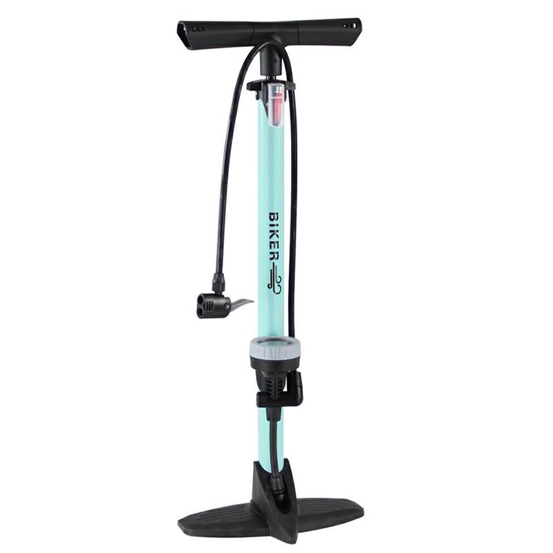 POMPA BICI C/MANOMETRO BLU