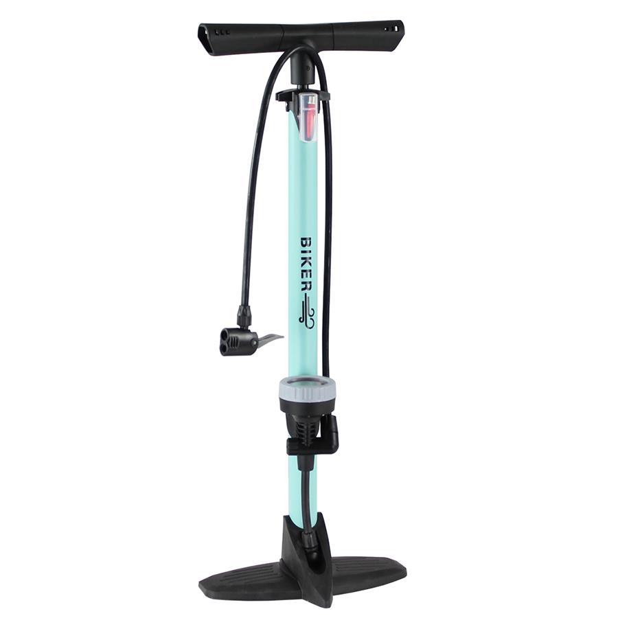 POMPA BICI C/MANOMETRO BLU