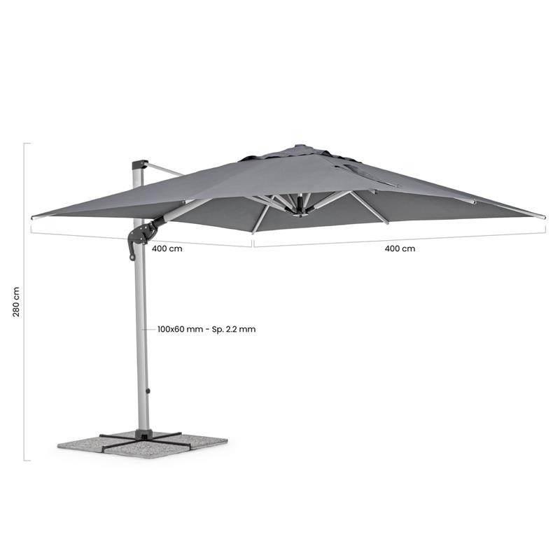 OMBRELLONE ROMA 4*4 GRIGIO