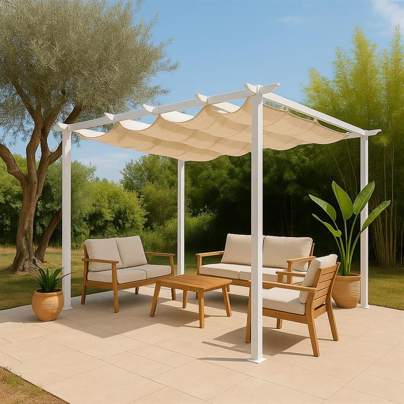 GAZEBO STEEL 286*286  BIANCO