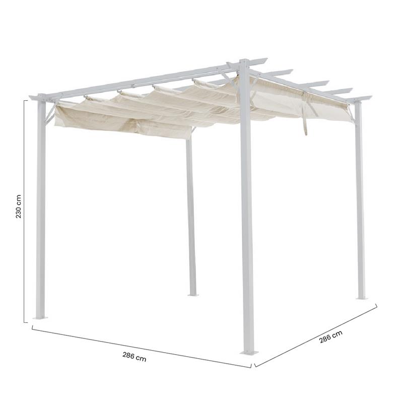 GAZEBO STEEL 286*286  BIANCO