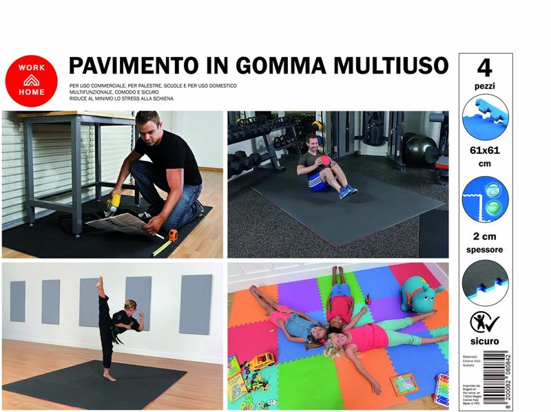 PAVIMENTO IN GOMMA BLU NERO 2 CM