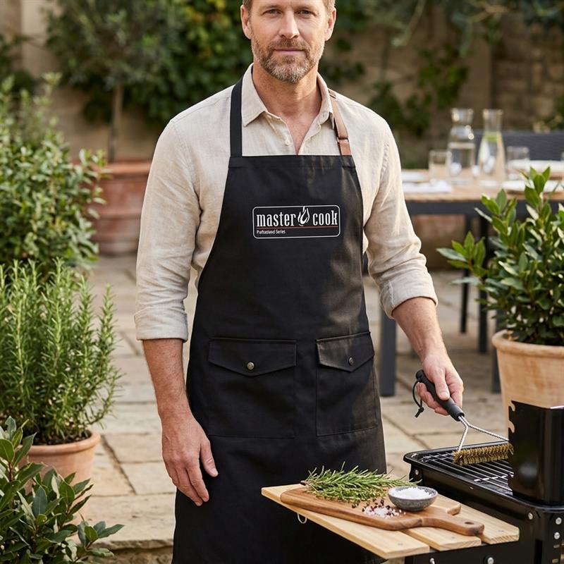 Grembiule da barbecue professionale ignifugo MasterCook nero Poliestere