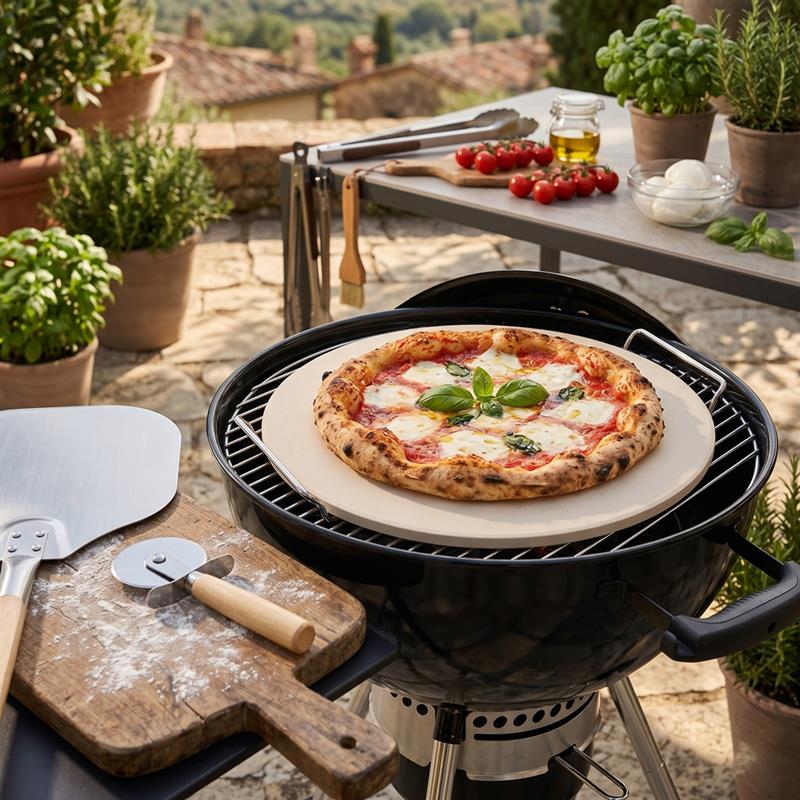 Pietra refrattaria per pizza con tagliapizza in acciaio Ceramica