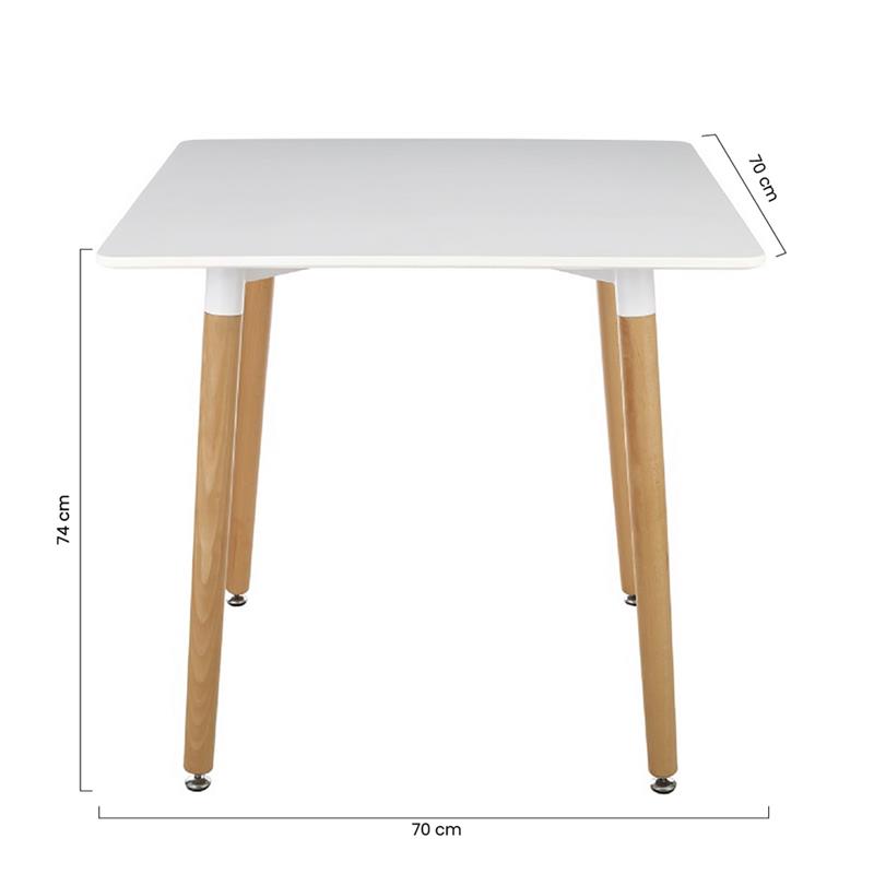 CANDICE TAVOLO BIANCO 70X70X74 CM