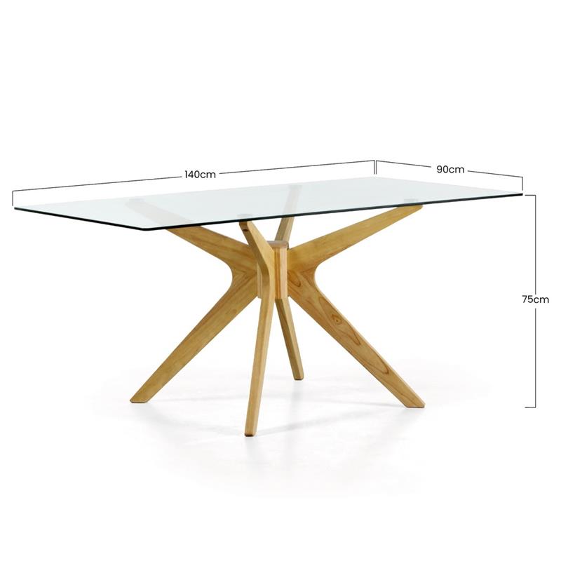 CANDICE TAVOLO TOP VETRO 160X90X74 CM