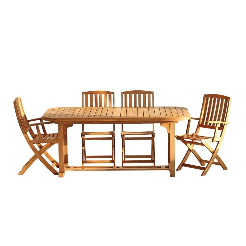 SEDIA CON BRACCIOLI ACACIA OLIATA 56X54X96 CM