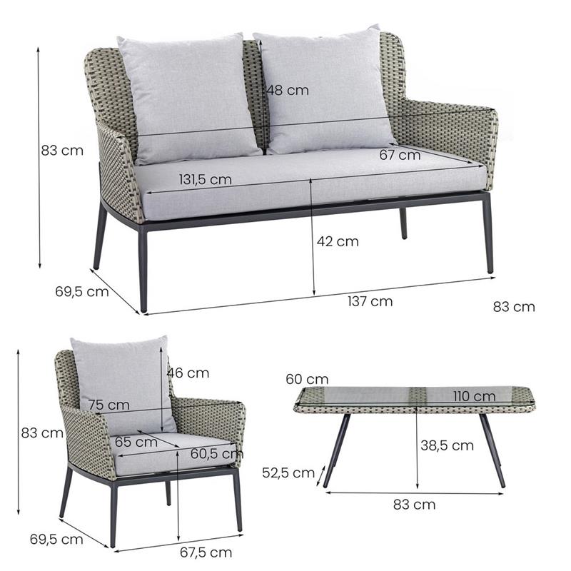 SET LUXURY RATTAN  TORTORA