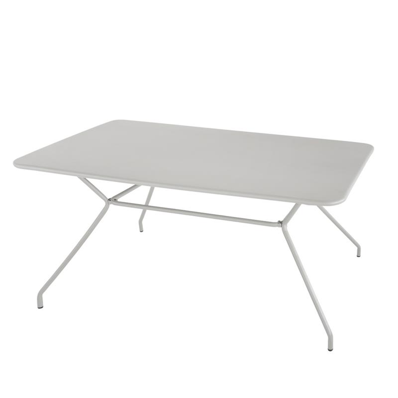 Tavolo da giardino rettangolare in acciaio grigio 150x80 cm - Aura