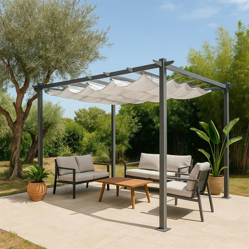 GAZEBO STEEL 286*286  GRIGIO