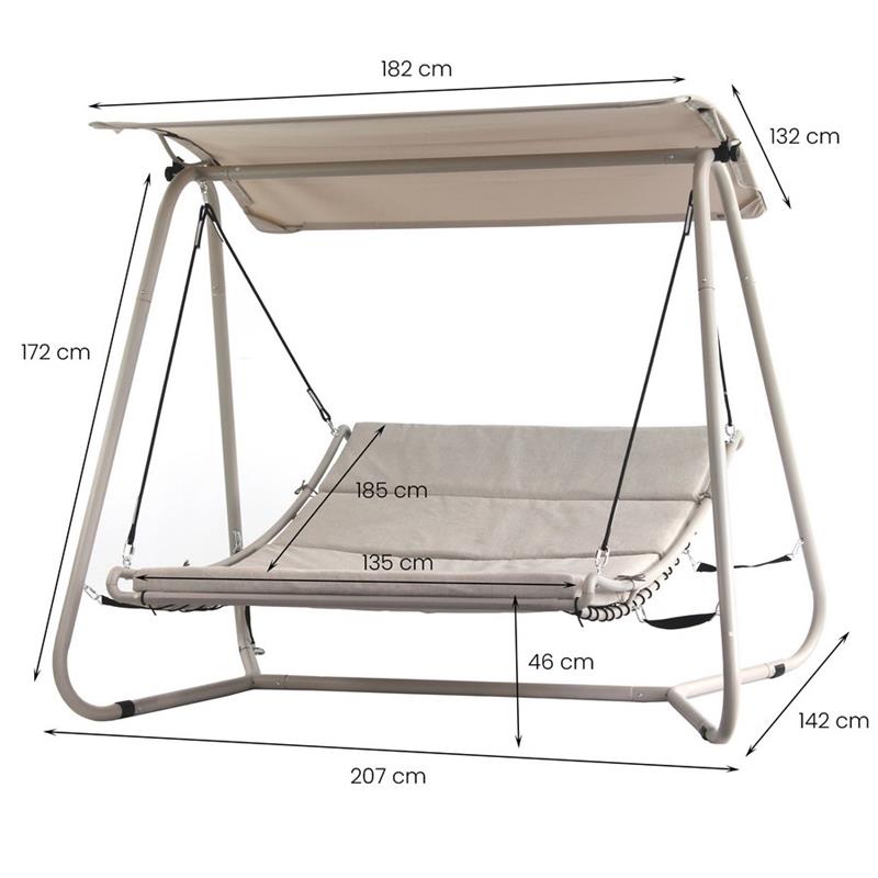 SWING BED DOPPIO TAUPE