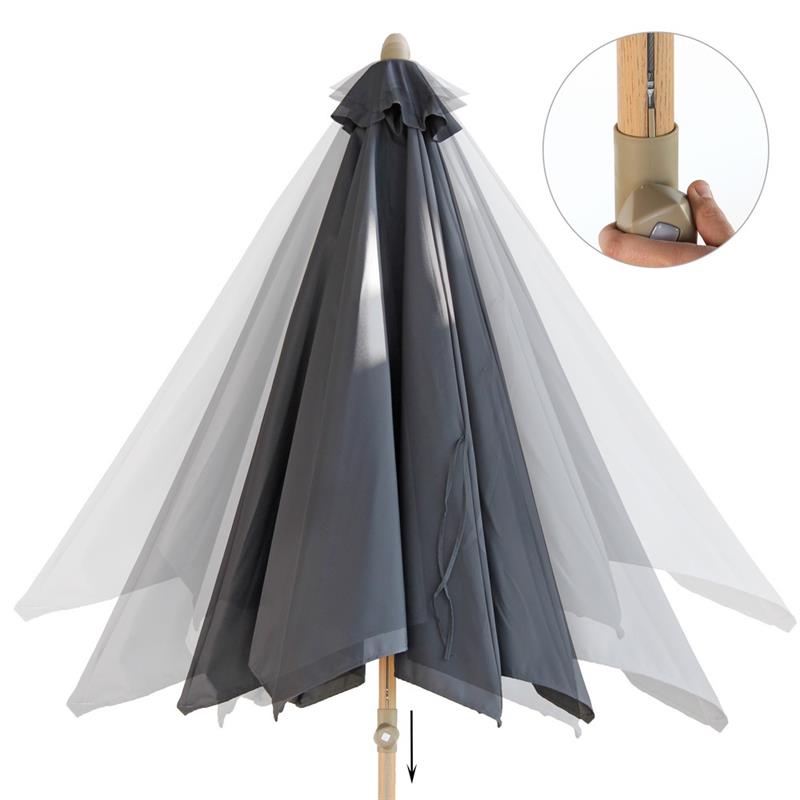 OMBRELLONE WOOD 3.0M  NERO