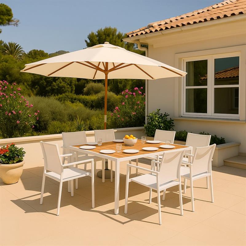 OMBRELLONE WOOD 3.0M  BEIGE