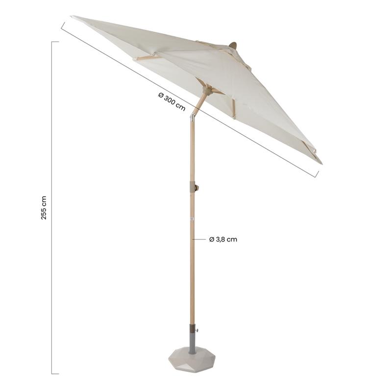 OMBRELLONE WOOD 3.0M  BEIGE