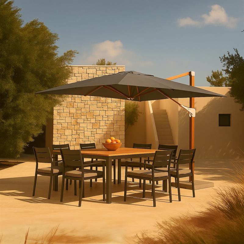 OMBRELLONE ROMA WOOD 3*4 NERO