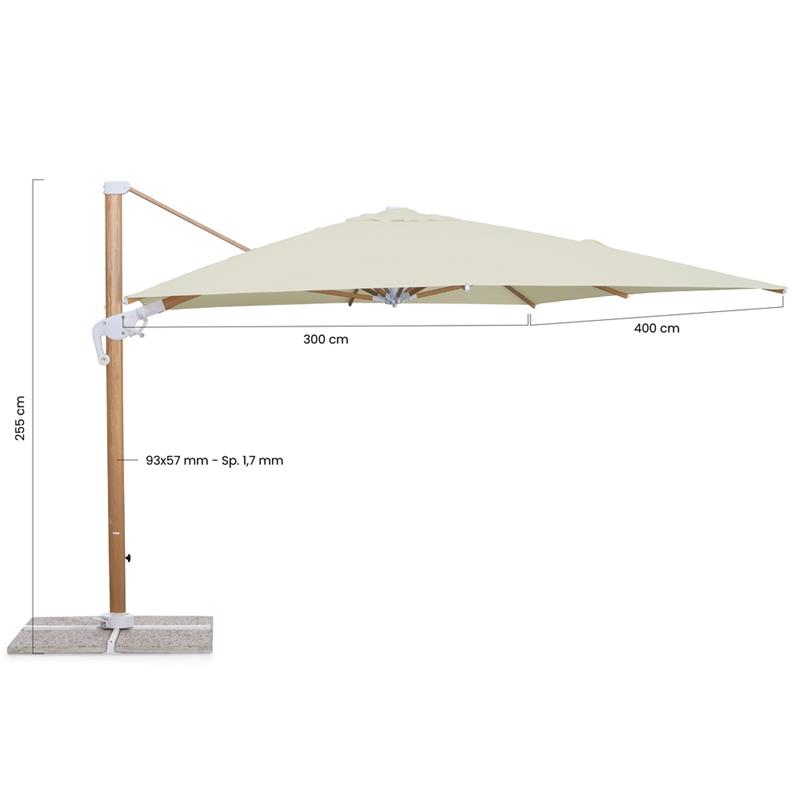 OMBRELLONE ROMA WOOD 3*4 BEIGE