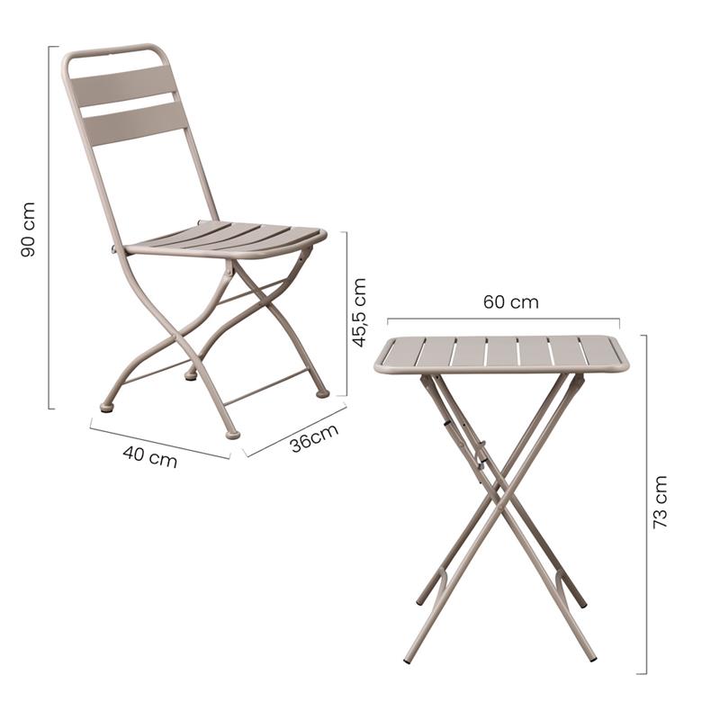 MIA SET GARDEN TAV+SEDIE TAUPE