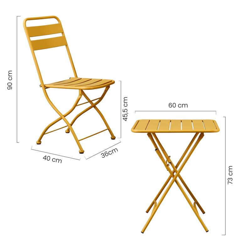MIA SET GARDEN TAV+SEDIE MOSTARDA