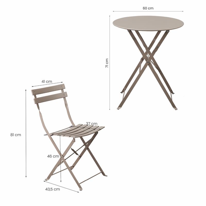 TERESA SET GARDEN TAV+SEDIE TAUPE