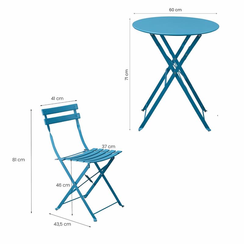 TERESA SET GARDEN TAV+SEDIE BLU NIAGARA