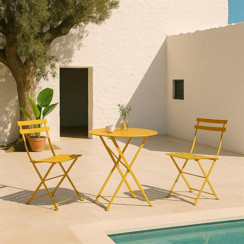 TERESA SET GARDEN TAV+SEDIE MOSTARDA