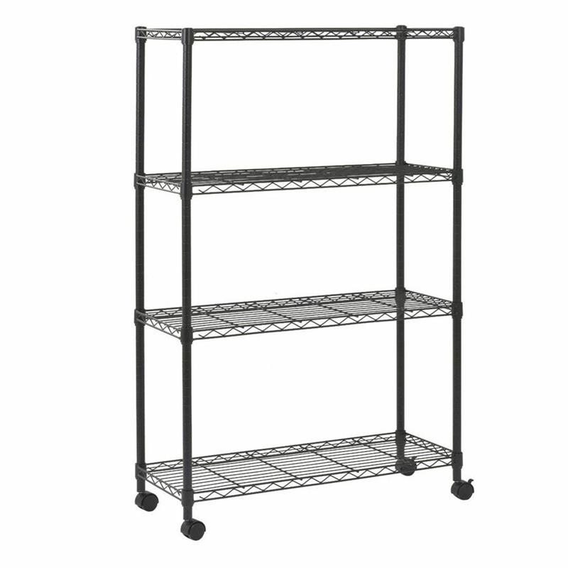 SCAFFALE NERO 90X35X137 4R RUOTE