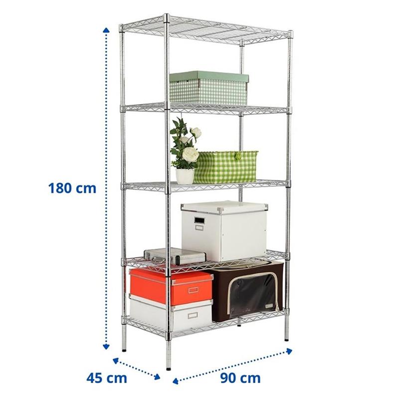 SCAFFALE CROMATO 90X45X180 5R
