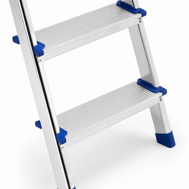 Scala in alluminio 5 gradini antiscivolo con corrimano largo 60 cm
