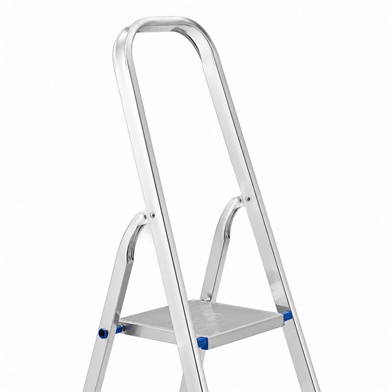 Scala in alluminio 5 gradini antiscivolo con corrimano largo 60 cm