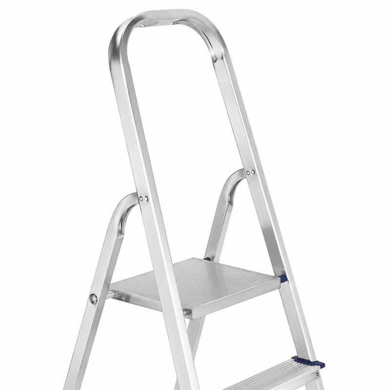 Scala in alluminio 8 gradini antiscivolo con corrimano largo 60 cm