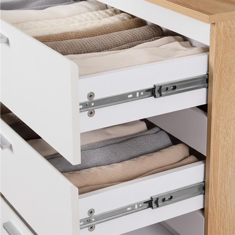 VALE CASSETTIERA 5 CASSETTI BIANCO/ROVERE 76,8X50X113 CM