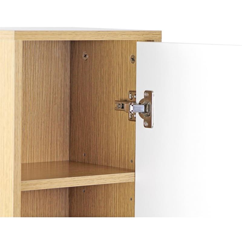 MOBILE COLONNA 2 ANTE BIANCO/ROVERE 30X24X140 CM