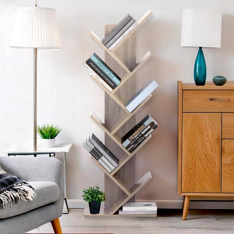 TREE LIBRERIA ROVERE GRIGIO 50X25X141 CM