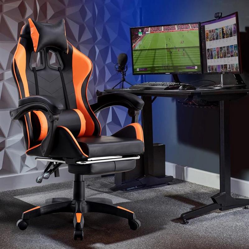SEDIA GAMING ARANCIONE/NERA