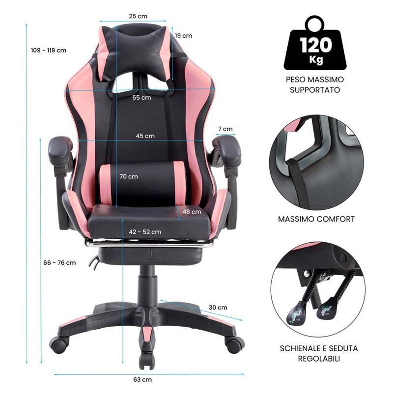 SEDIA GAMING ROSA/NERA