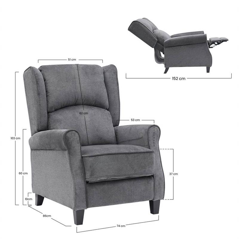 LUX POLTRONA PUSH BACK GRIGIO SCURO