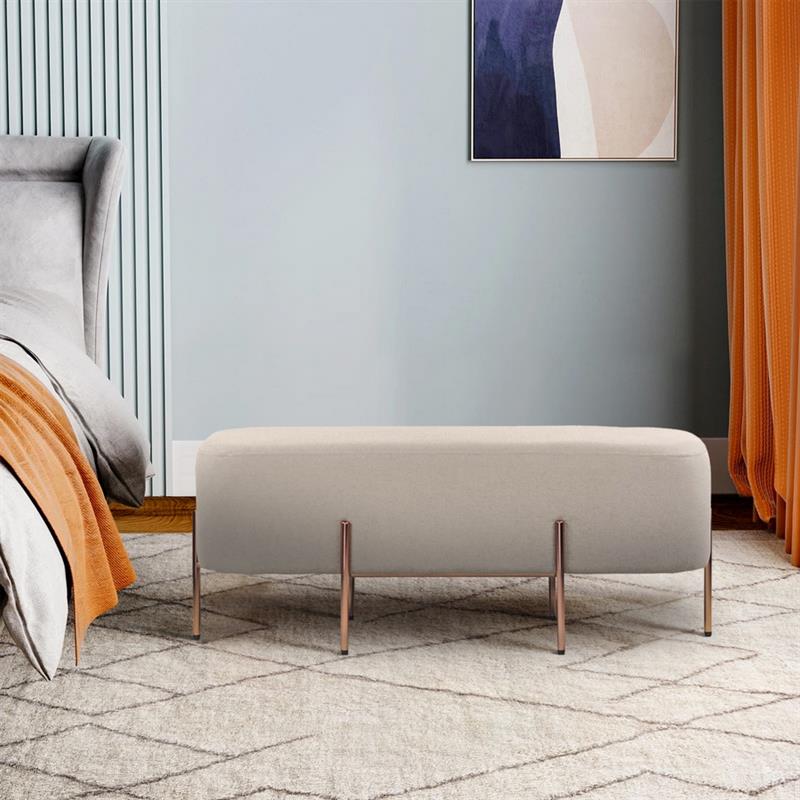 KATE POUF RETTANGOLARE GRIGIO 97X39X40 CM