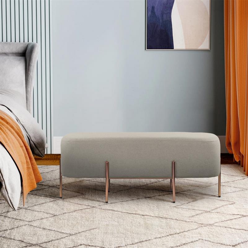 KATE POUF RETTANGOLARE GRIGIO SCURO 97X39X40 CM