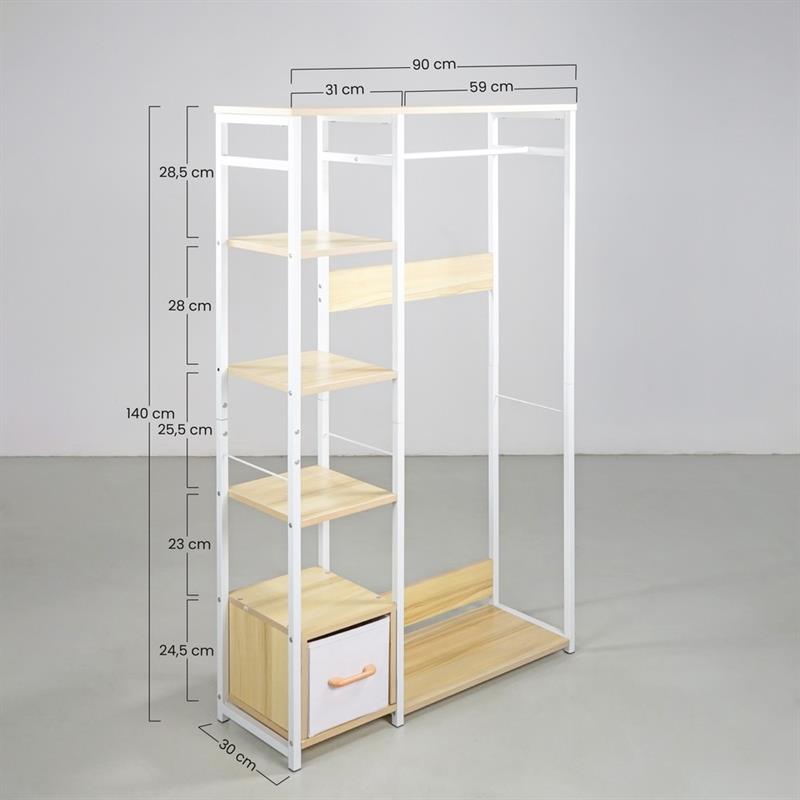 LFF STENDER BIANCO/FRASSINO 30*90*140