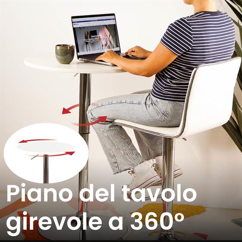 LEON TAVOLO BAR BIANCO 60X60X70,5-91,5 CM