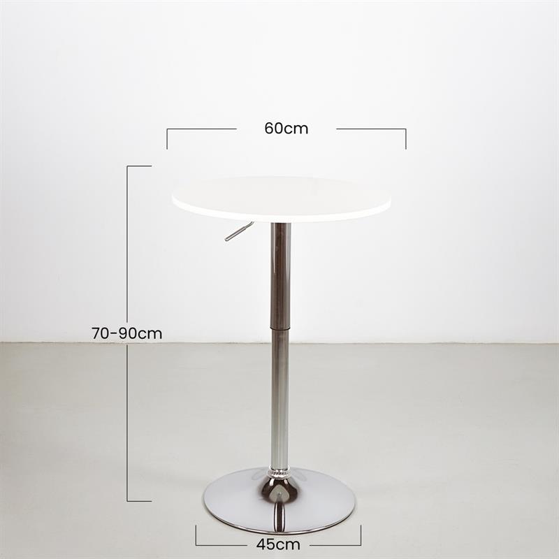 LEON TAVOLO BAR BIANCO 60X60X70,5-91,5 CM