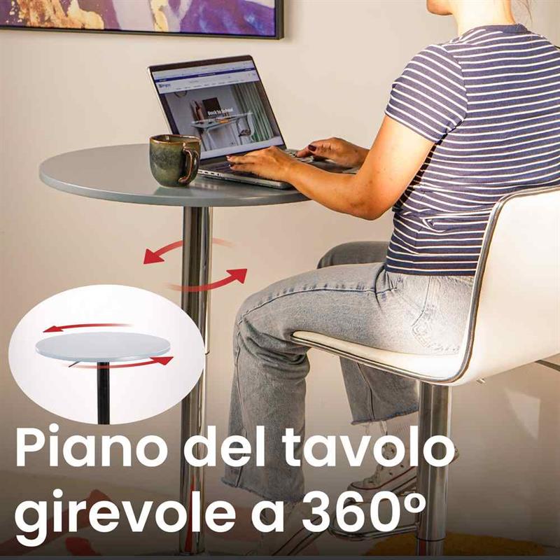 LEON TAVOLO BAR GRIGIO 60X60X70,5-91,5 CM