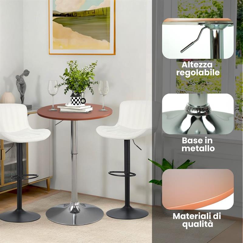 LEON TAVOLO BAR MARRONE 60X60X70,5-91,5 CM