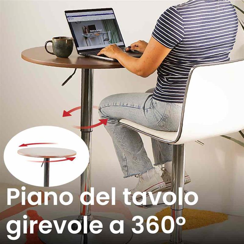 LEON TAVOLO BAR MARRONE 60X60X70,5-91,5 CM