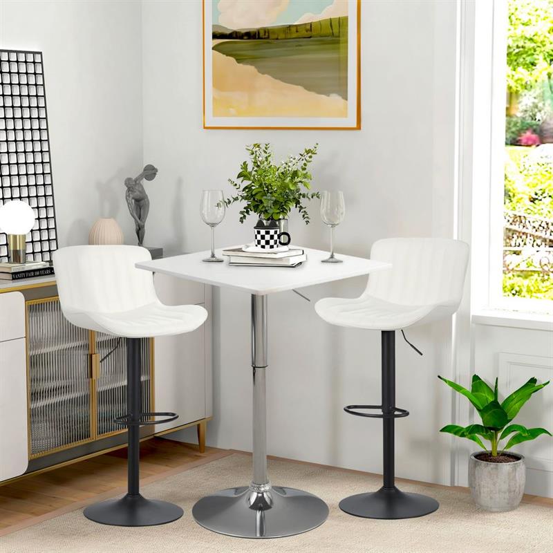 LIMA TAVOLO BAR BIANCO 60X60X70,5-91,5 CM