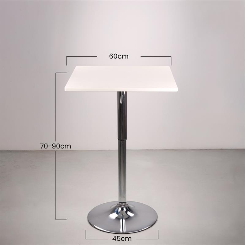 LIMA TAVOLO BAR BIANCO 60X60X70,5-91,5 CM
