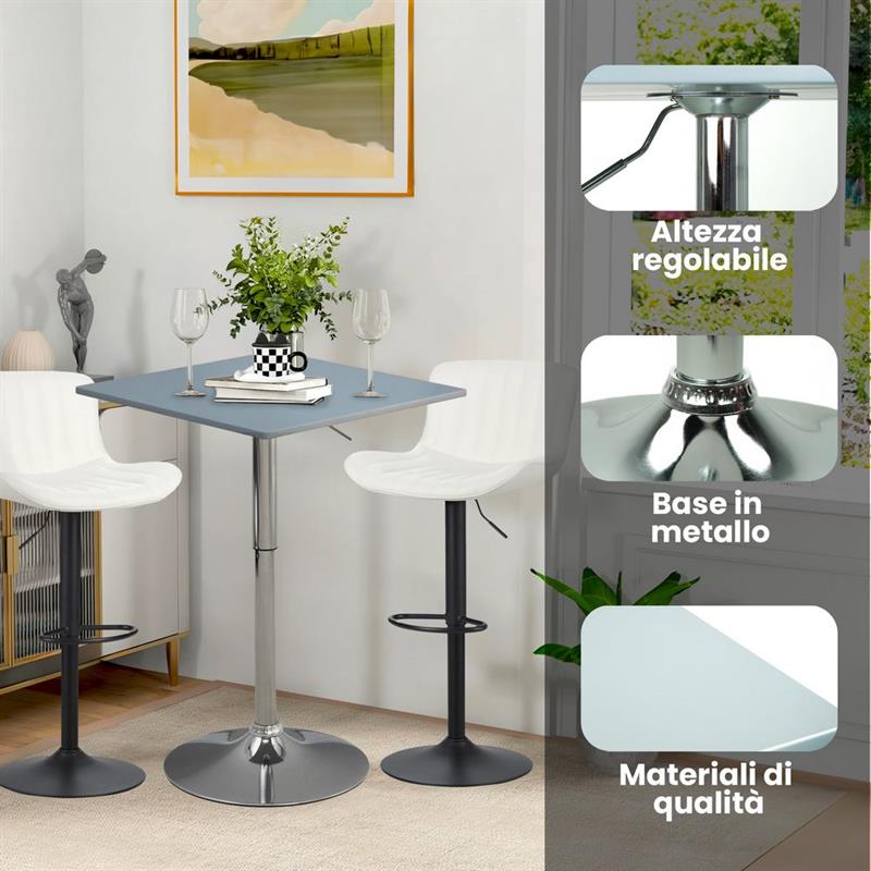 LIMA TAVOLO BAR GRIGIO 60X60X70,5-91,5 CM
