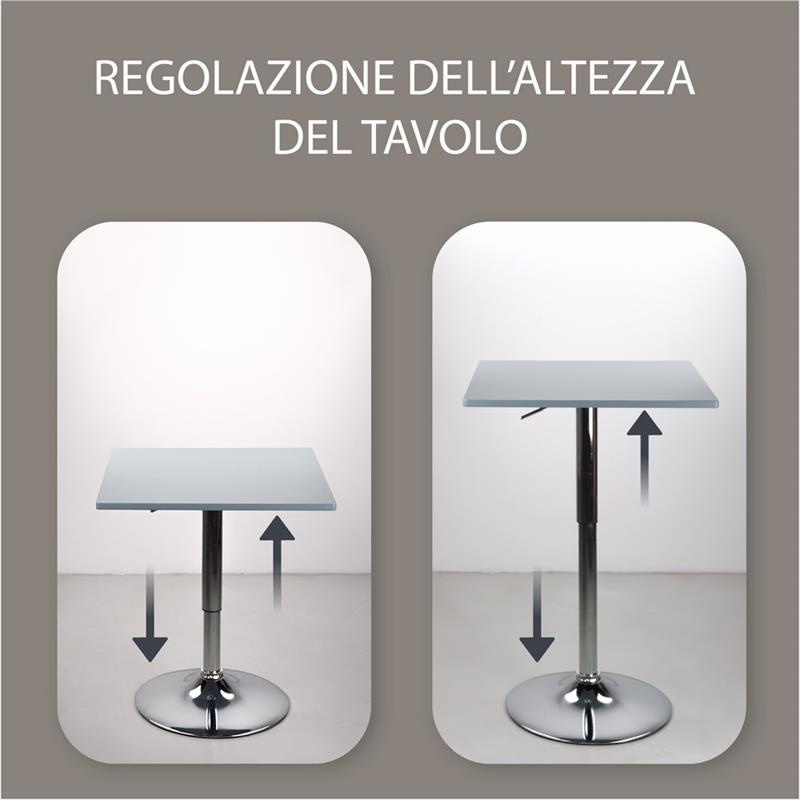 LIMA TAVOLO BAR GRIGIO 60X60X70,5-91,5 CM