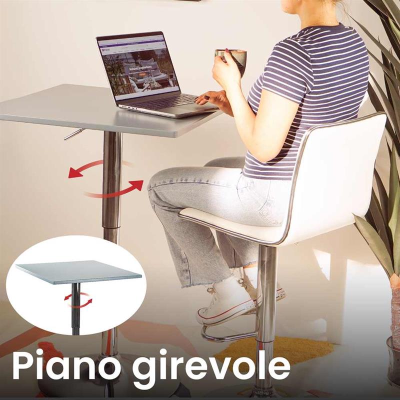 LIMA TAVOLO BAR GRIGIO 60X60X70,5-91,5 CM